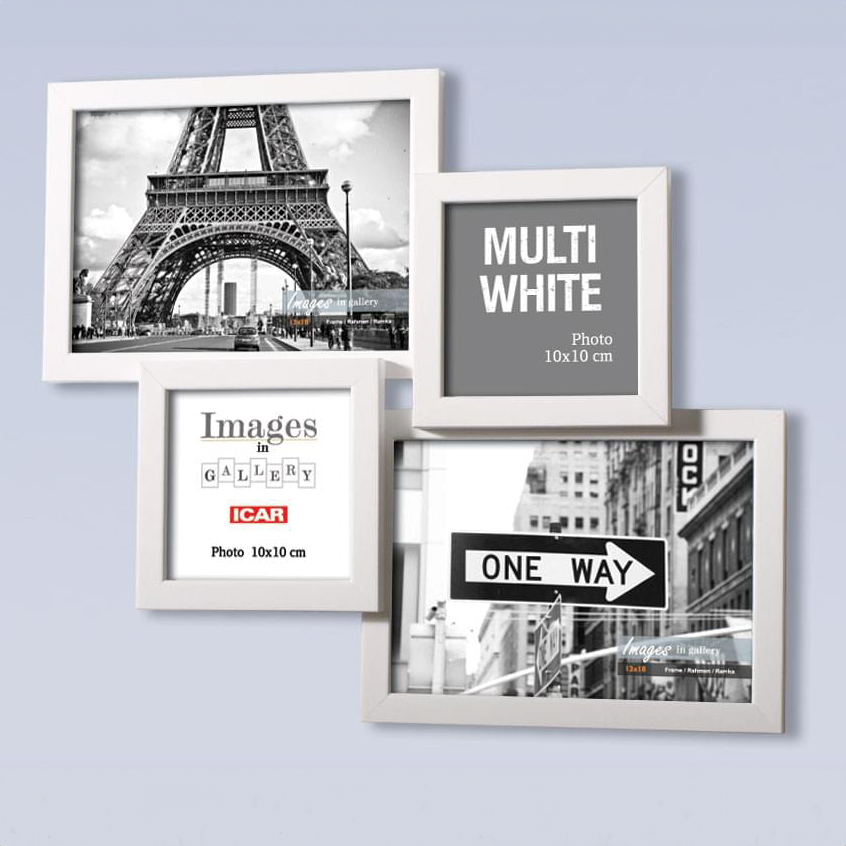 Holzrahmen Galerie MULTI WHITE 43 1 weiß